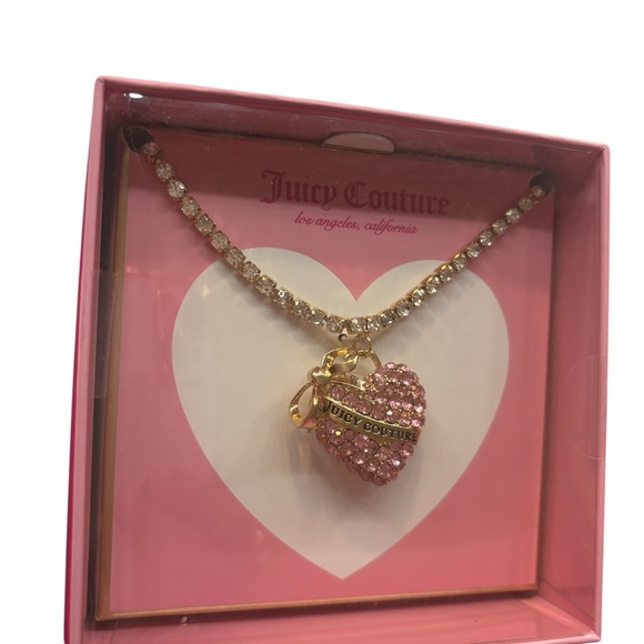 Juicy Couture Gold and Pink Heart Necklace - Picture 1 of 2